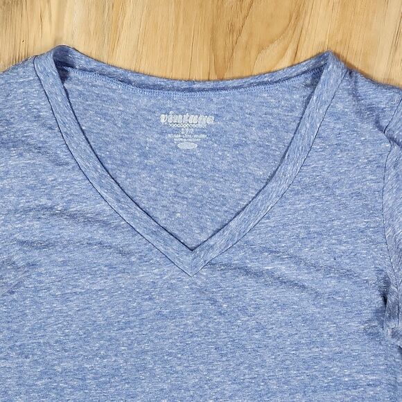 🐞Old Navy Blueish Purple Vneck Short Sleeve Top Small - Picture 3 of 7